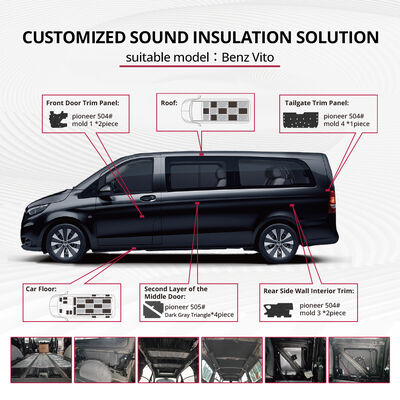 Guter Preis Benz Vito Maßgeschneiderte Schallschutz-Kit mit Premium-Materialien für Ganzfahrzeug-Abdeckung zur Geräuschreduzierung / Kundenspezifische Schallschutzlösung / Fahrzeug-Audio-Fabrik Online